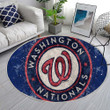 Washington Nationals American Baseball Clubrug Round, Rugs - Geometric Blue Abstract National League Rug Round Living Room, Carpet, Rug