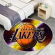 Los Angeles Lakersrug Round, Rugs - Yellow Purple Lakers Rug Round Living Room, Carpet, Rug