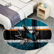 San Jose Sharks Rug Round, Rugs - San Joscalifornia1002 Rug Round Living Room, Carpet, Rug