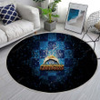 Los Angeles Chargersrug Round, Rugs - Glitter Nfl Blue Checkered Rug Round Living Room, Carpet, Rug