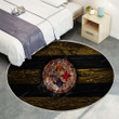 Pittsburgh Sersrug Round, Rugs - Fire Nfl Yellow And Black Lines Rug Round Living Room, Carpet, Rug