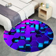 Purple Hexagonsrug Round, Rugs - Art Rug Round Living Room, Carpet, Rug