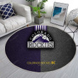 Colorado Rockies American Baseball Clubrug Round, Rugs - National League Leather Mlb Rug Round Living Room, Carpet, Rug