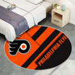 Philadelphia Flyersrug Round, Rugs - Nhl Orange Black Abstraction Lines Rug Round Living Room, Carpet, Rug