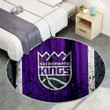 Sacramento Kingsrug Round, Rugs - Grunge Nba Basketball Club Rug Round Living Room, Carpet, Rug