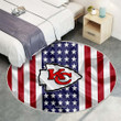 Kansas City Chiefs Logorug Round, Rugs - Emblem 1 Rug Round Living Room, Carpet, Rug