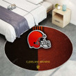 Cleveland Browns American Football Rug Round, Rugs - Cleveland Ohio Rug Round Living Room, Carpet, Rug
