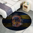Golden State Warriorsrug Round, Rugs - Fire Nba Blue And Yellow Lines Rug Round Living Room, Carpet, Rug