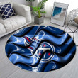 Tennessee Titans Flag Blue 3D Wavesrug Round, Rugs - Nfl American Football Team Tennessee Titans Rug Round Living Room, Carpet, Rug