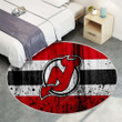 New Jersey Devilsrug Round, Rugs - Grunge Nhl Hockey Rug Round Living Room, Carpet, Rug