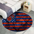 New York Knicks American Flag Clubrug Round, Rugs - Grunge Grunge American Flag Rug Round Living Room, Carpet, Rug