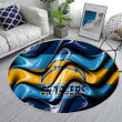 Los Angeles Chargers Flag Blue And Yellow 3D Wavesrug Round, Rugs - Nfl American Football Team Los Angeles Chargers Rug Round Living Room, Carpet, Rug