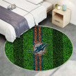Miami Dolphinsrug Round, Rugs - Grass Football Lawn Rug Round Living Room, Carpet, Rug