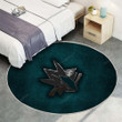 San Jose Sharksrug Round, Rugs - American Hockey Club Blue Metal Metal Rug Round Living Room, Carpet, Rug