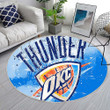 Oklahoma City Thunder Grunge American Basketball Clubrug Round, Rugs - Blue Grunge Paint Splashes Rug Round Living Room, Carpet, Rug