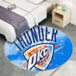 Oklahoma City Thunder Grunge American Basketball Clubrug Round, Rugs - Blue Grunge Paint Splashes Rug Round Living Room, Carpet, Rug