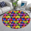 Colorful Mosaic Artworkrug Round, Rugs - Mosaic Texture Rug Round Living Room, Carpet, Rug