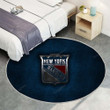 New York Rangersrug Round, Rugs - American Hockey Club Blue Metal Metal Rug Round Living Room, Carpet, Rug