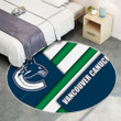 Vancouver Canucks Rug Round, Rugs - Nhl Blue Abstraction Lines Rug Round Living Room, Carpet, Rug