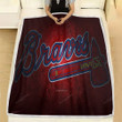 Atlanta Braves Fleece Blanket - American Baseball Team Red Stone Atlanta Braves Soft Blanket, Warm Blanket