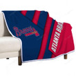 Atlanta Braves Sherpa Blanket - Mlb Red Blue Abstraction Baseball  Soft Blanket, Warm Blanket