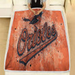 Baltimore Orioles American Baseball Club Fleece Blanket - Geometric Orange Abstract  Soft Blanket, Warm Blanket