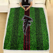 Atlanta Falcons Fleece Blanket - Grass Football Lawn Soft Blanket, Warm Blanket