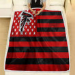 Atlanta Falcons Fleece Blanket - American Football Team American Flag Red Black Flag Soft Blanket, Warm Blanket