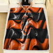Baltimore Orioles Flag Fleece Blanket - Orange And Black 3D Waves Mlb American Baseball Team Soft Blanket, Warm Blanket