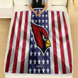 Arizona Cardinals Fleece Blanket - Silk American Flag Soft Blanket, Warm Blanket