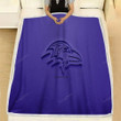 Baltimore Ravens Fleece Blanket - American Football Club 3D Purple  Soft Blanket, Warm Blanket