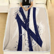Blue Letters Ny New York Baseball Yankees Fleece Blanket -  Soft Blanket, Warm Blanket
