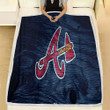Atlanta Braves Letter A  Fleece Blanket - Red Color And Blue White Borders Blue Braves  Soft Blanket, Warm Blanket