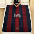 Atlanta Braves Fleece Blanket - American Baseball Club Metal Red Blue Metal Mesh  Soft Blanket, Warm Blanket