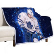 Auston Matthews Sherpa Blanket - White Uniform Toronto Maple Leafs Hockey Players Soft Blanket, Warm Blanket