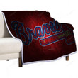 Atlanta Braves Sherpa Blanket - American Baseball Team Red Stone Atlanta Braves Soft Blanket, Warm Blanket