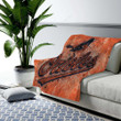 Baltimore Orioles American Baseball Club Cozy Blanket - Geometric Orange Abstract  Soft Blanket, Warm Blanket
