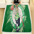 Boston Celtics Grunge  Fleece Blanket - American Basketball Club Green Grunge Paint Splashes Soft Blanket, Warm Blanket