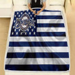 Milwaukee Brewers Fleece Blanket - American Baseball Club American Flag Blue White Flag Soft Blanket, Warm Blanket