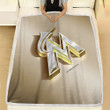 Miami Marlins Fleece Blanket - American Baseball Club Mlb Golden Silver Soft Blanket, Warm Blanket