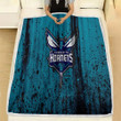 Charlotte Hornets Grunge Fleece Blanket - Nba Basketball Club Eastern Conference Soft Blanket, Warm Blanket