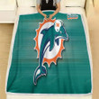 Miami Dolphins Back Blur Fleece Blanket - Miami Dolphins  Soft Blanket, Warm Blanket