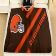 Cleveland Browns Fleece Blanket - Nfl Brown Orange Abstraction  Soft Blanket, Warm Blanket