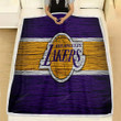 Los Angeles Lakers Fleece Blanket - Nba Wooden Basketball Soft Blanket, Warm Blanket