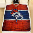 Denver Broncos Fleece Blanket - Nfl Wooden American Football  Soft Blanket, Warm Blanket