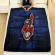 Cleveland Indians Fleece Blanket - Mlb Blue Wooden American Baseball Team Soft Blanket, Warm Blanket