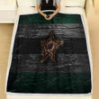 Dallas Stars Fleece Blanket - Fire Nhl Green And Black Lines Soft Blanket, Warm Blanket