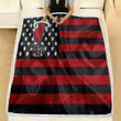 Miami Heat Fleece Blanket - American Basketball Club American Flag Red Black Flag Soft Blanket, Warm Blanket