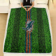 Miami Dolphins Fleece Blanket - Grass Football Lawn Soft Blanket, Warm Blanket
