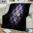 Baltimore Ravens Sherpa Blanket - Glitter Nfl Violet White Checkered  Soft Blanket, Warm Blanket